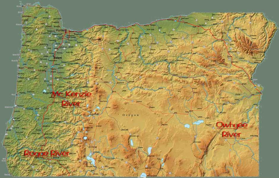 Map of McKenzie River Jeff Helfrich Trout Fishing